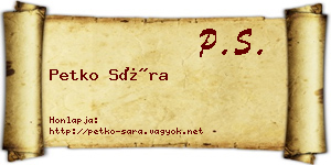 Petko Sára névjegykártya